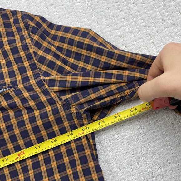 Scotch & Soda Men's L Check Orange Plaid Button Up Long Sleeve Shirt Outdoor - Picture 7 of 11